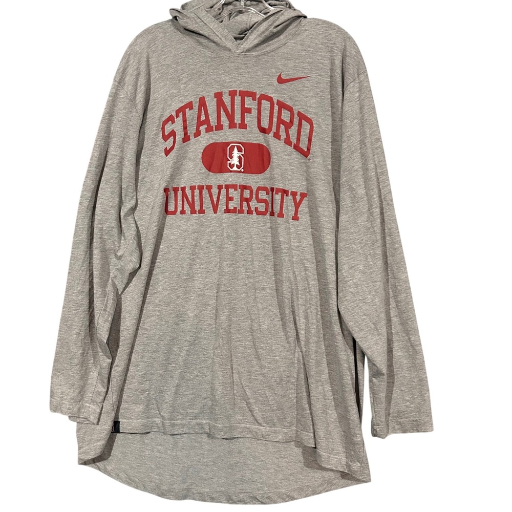 Nike Stanford University Hoodie Long Sleeve Shirt Mens XXL Gray M1011459